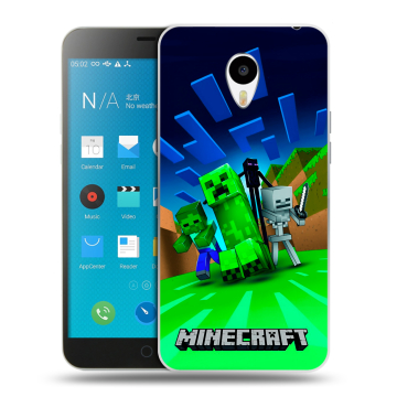 Пластиковый чехол на Meizu M1 Note с принтом Майнкрафт