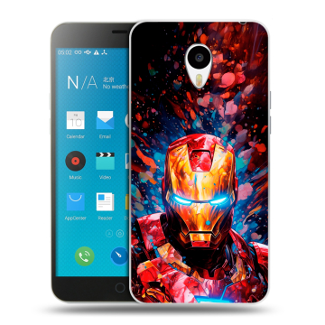 Пластиковый чехол на Meizu M1 Note с принтом Железный человек Ironman