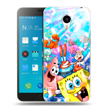 Пластиковый чехол на Meizu M1 Note с принтом спанчбоб спанч боб