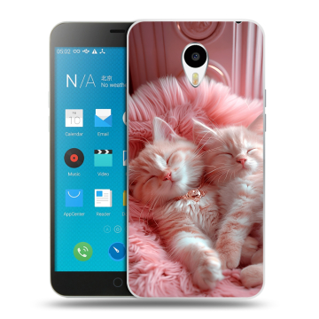 Пластиковый чехол на Meizu M1 Note с принтом котята котики