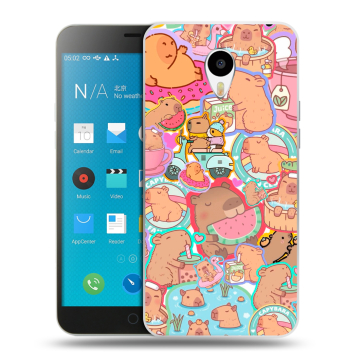 Пластиковый чехол на Meizu M1 Note с принтом капибары