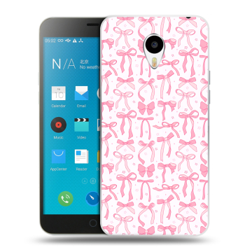 Пластиковый чехол на Meizu M1 Note с принтом Розовые бантики