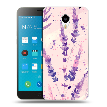 Пластиковый чехол на Meizu M1 Note с принтом цветы лаванда