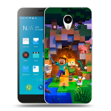 Пластиковый чехол на Meizu M1 Note с принтом Майнкрафт Minecraft