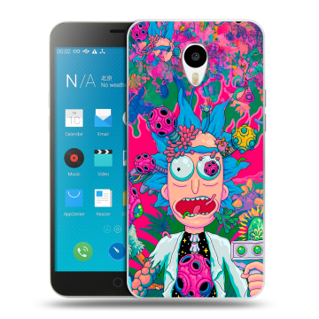 Пластиковый чехол на Meizu M1 Note с принтом Рик и Морти Rick Morty