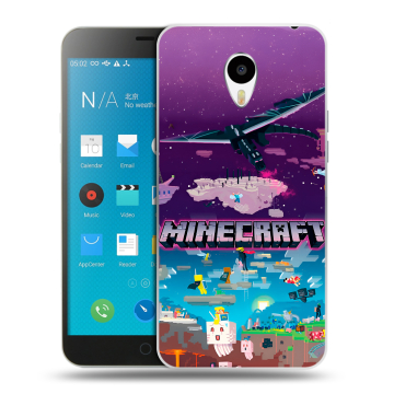 Пластиковый чехол на Meizu M1 Note с принтом Майнкрафт Minecraft