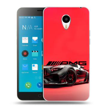 Пластиковый чехол на Meizu M1 Note с принтом Мерседес Mercedes AMG