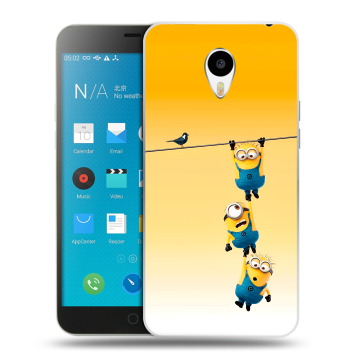 Пластиковый чехол на Meizu M1 Note с принтом Миньоны