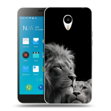 Пластиковый чехол на Meizu M1 Note с принтом Лев кошки