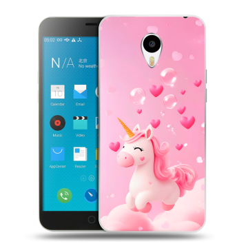 Пластиковый чехол на Meizu M1 Note с принтом Единорог