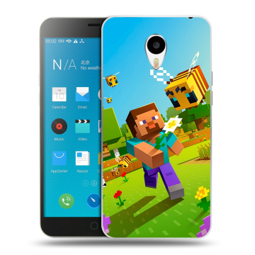 Пластиковый чехол на Meizu M1 Note с принтом Майнкрафт Minecraft