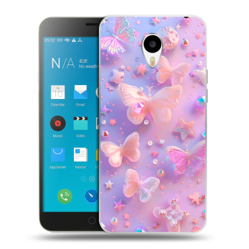 Пластиковый чехол на Meizu M1 Note с принтом Бабочки