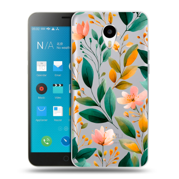 Пластиковый чехол на Meizu M1 Note с принтом Цветы паттерн