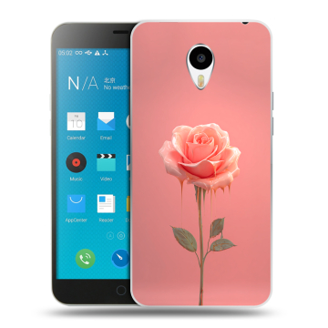 Пластиковый чехол на Meizu M1 Note с принтом Розовая роза