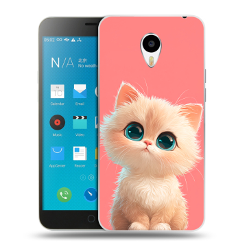 Пластиковый чехол на Meizu M1 Note с принтом Розовый котенок