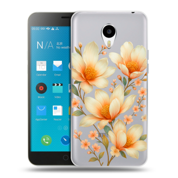 Пластиковый чехол на Meizu M1 Note с принтом Цветы