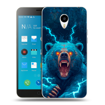 Пластиковый чехол на Meizu M1 Note с принтом Медведь