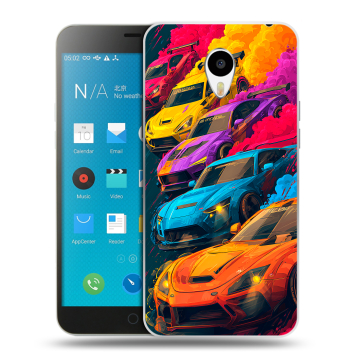 Пластиковый чехол на Meizu M1 Note с принтом Тачки