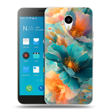 Пластиковый чехол на Meizu M1 Note с принтом Цветы
