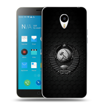 Пластиковый чехол на Meizu M1 Note с принтом Герб Флаг СССР