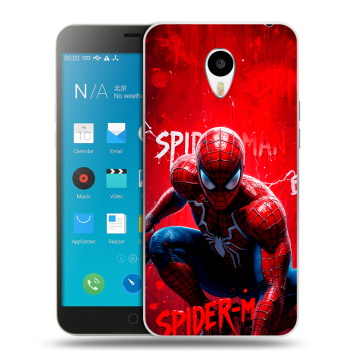 Пластиковый чехол на Meizu M1 Note с принтом Spiderman Человек паук