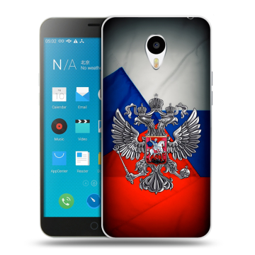 Пластиковый чехол на Meizu M1 Note с принтом Флаг России