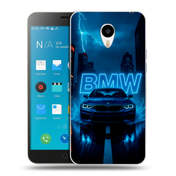 Пластиковый чехол на Meizu M1 Note с принтом BMW БМВ
