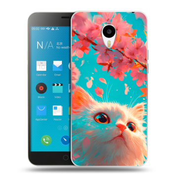 Пластиковый чехол на Meizu M1 Note с принтом Красивый кот
