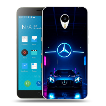 Пластиковый чехол на Meizu M1 Note с принтом Mercedes Мерседес