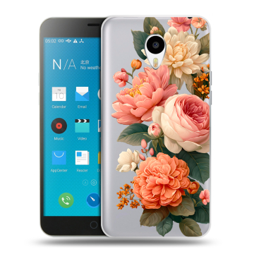 Пластиковый чехол на Meizu M1 Note с принтом цветы