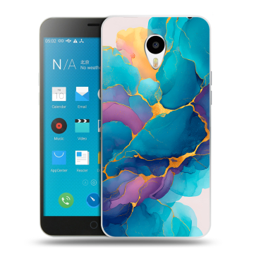 Пластиковый чехол на Meizu M1 Note с принтом Мрамор блестки
