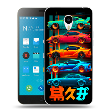 Пластиковый чехол на Meizu M1 Note с принтом машины тачки