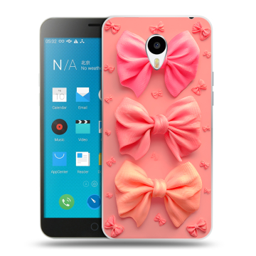 Пластиковый чехол на Meizu M1 Note с принтом Розовые бантики