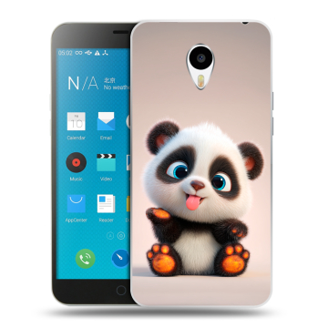 Пластиковый чехол на Meizu M1 Note с принтом милая панда