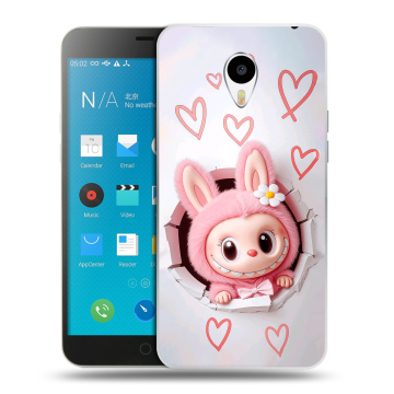 Пластиковый чехол на Meizu M1 Note с принтом Labubu Лабубу