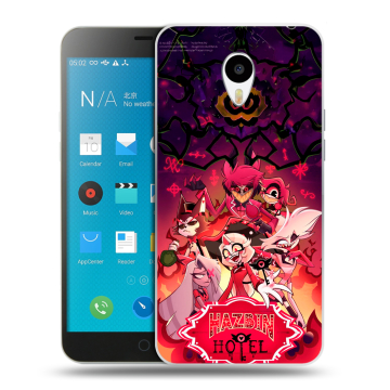 Пластиковый чехол на Meizu M1 Note с принтом Hazbin Hotel Отель Хазбин