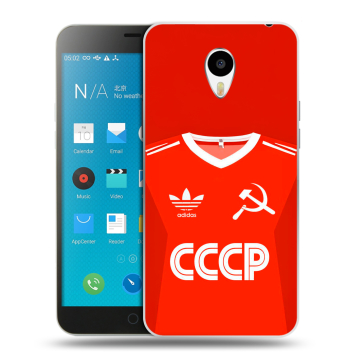 Пластиковый чехол на Meizu M1 Note с принтом Флаг Герб СССР