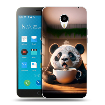 Пластиковый чехол на Meizu M1 Note с принтом смешная панда