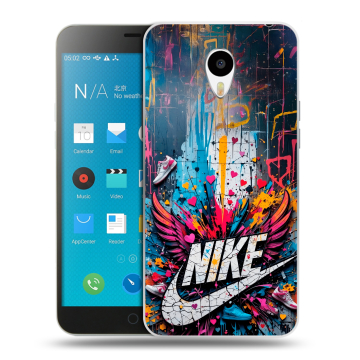 Пластиковый чехол на Meizu M1 Note с принтом Nike Найк
