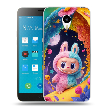 Пластиковый чехол на Meizu M1 Note с принтом Labubu Лабубу