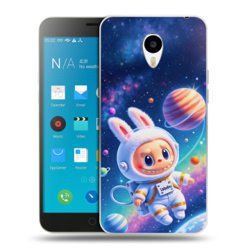 Пластиковый чехол на Meizu M1 Note с принтом Labubu Лабубу