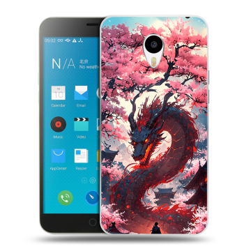 Пластиковый чехол на Meizu M1 Note с принтом Дракон Японский