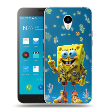 Пластиковый чехол на Meizu M1 Note с принтом Спанч боб Спанчбоб