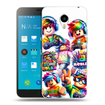 Пластиковый чехол на Meizu M1 Note с принтом Roblox Роблокс
