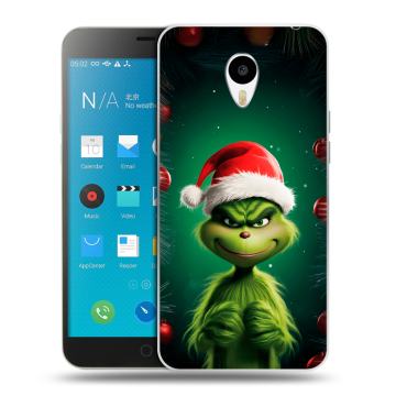 Пластиковый чехол на Meizu M1 Note с принтом Гринч Новый год Рождество