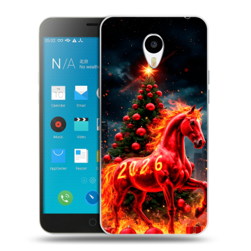 Пластиковый чехол на Meizu M1 Note с принтом Новый год