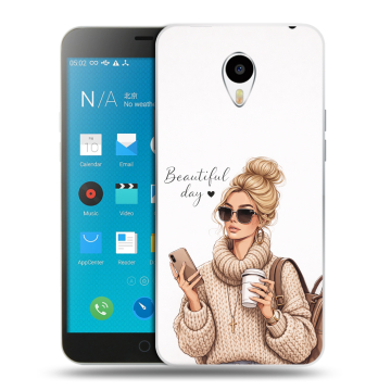 Пластиковый чехол на Meizu M1 Note с принтом женский