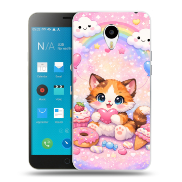 Пластиковый чехол на Meizu M1 Note с принтом для девочек