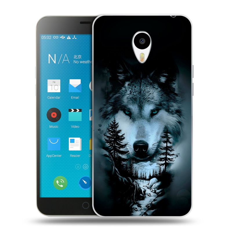 Пластиковый чехол на Meizu M1 Note с принтом Лесной волк Пластиковый чехол на Meizu M1 Note с принтом Лесной волк