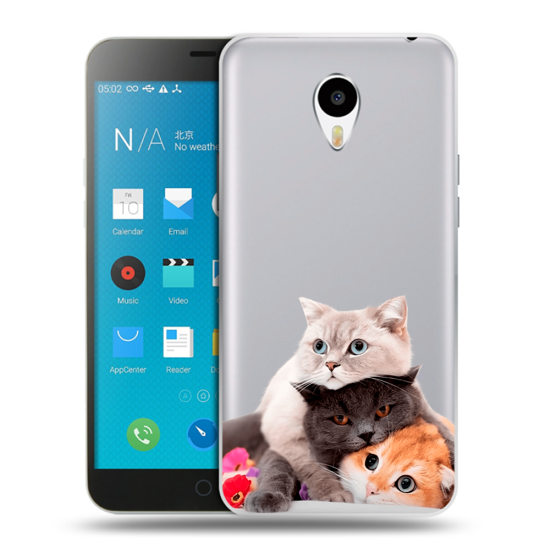 Пластиковый чехол на Meizu M1 Note с принтом Кошки Пластиковый чехол на Meizu M1 Note с принтом Кошки